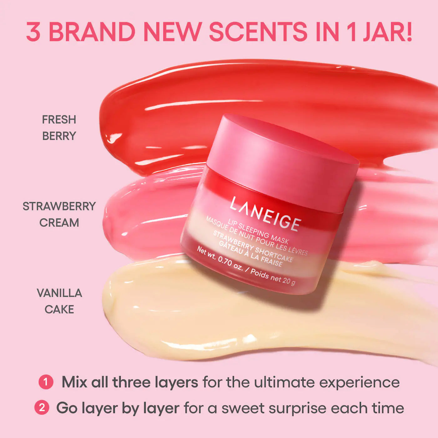 LA NEIGE - Lip Sleeping Mask Intense Hydration with Vitamin C / Strawberry Shortcake